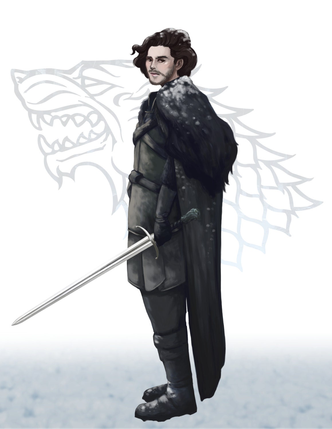 Jon Snow from GAME of THRONES Song of Ice and Fire art