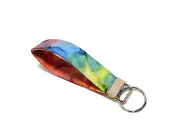 Tie Dye Key Fob - Tie Dye Keychain - Boho Key Fob - Hippie Keychain - Tie Dye Keychain Wristlet