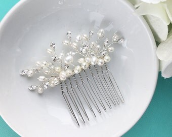 Freshwater Pearl Bridal Comb, flower wedding hair comb, floral crystal rhinestone hair comb hair comb wedding 455694760