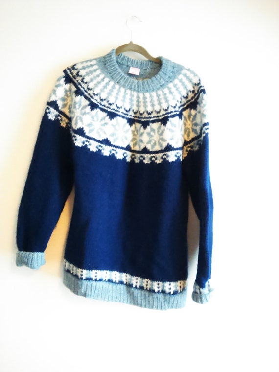 Vintage Men's Denmark Wool Ski Lodge Sweater / Size XL
