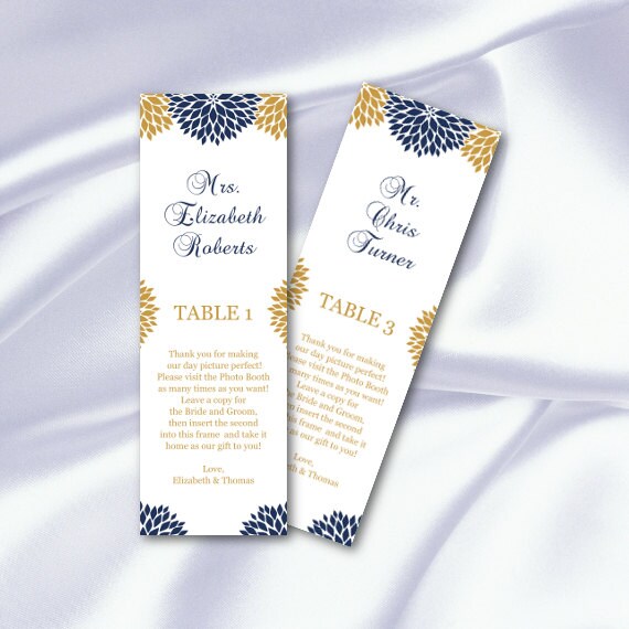 Photo Booth Frame Insert Template Navy Blue Gold Floral Place