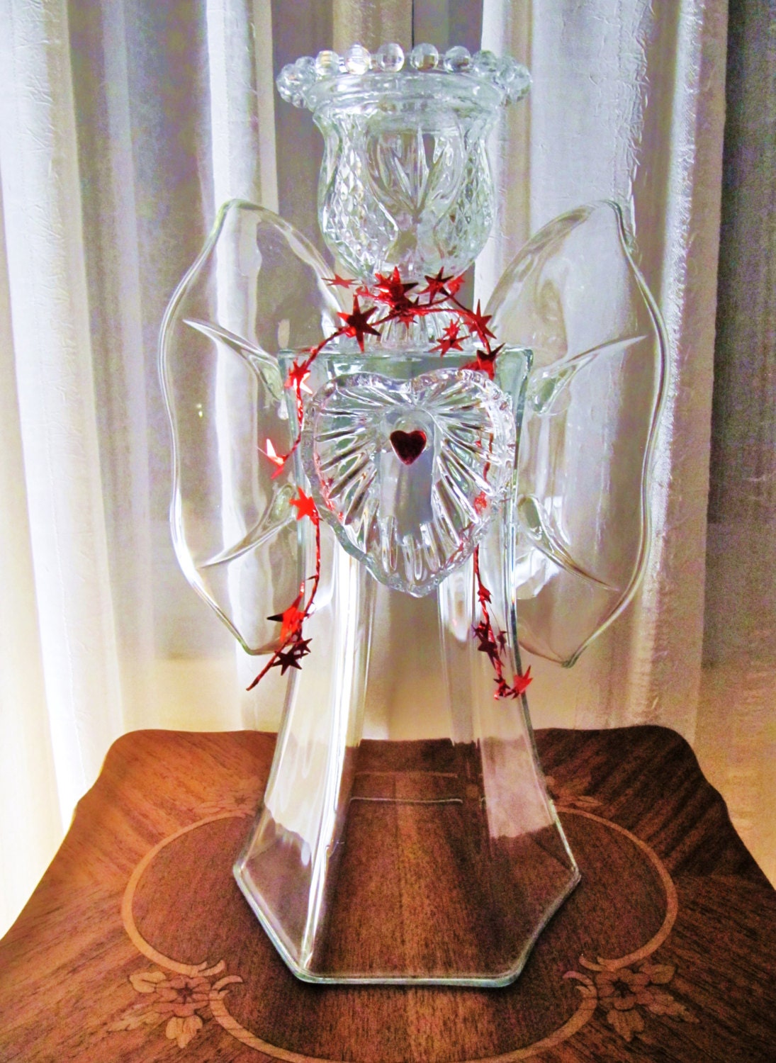 garden art glass angel glass angel angel sculpture upcycled