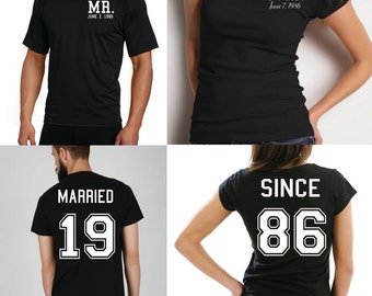 Married Since Shirts, Anniversary Tshirt, Two Married Couples Shirts, Together Since tshirts, Married Since With Year Mr. and Mrs. Shirt Set