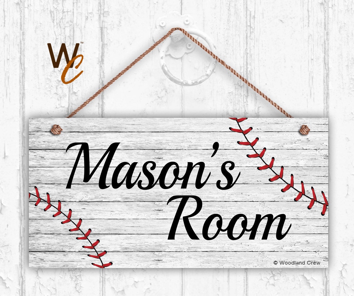 Baseball Sign Rustic Sports Room Sign Personalized Sign