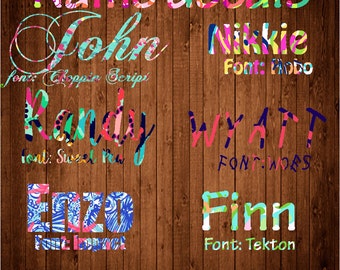 Lilly Pulitzer Monogram, Lilly Pulitzer decal, Lilly Pulitzer Inspired Personalized Name Decal, yeti cooler monogram decal, yeti decal,Name