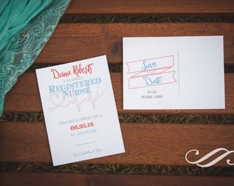 Registered Nurse Graduation Party Save-The-Date Postcard