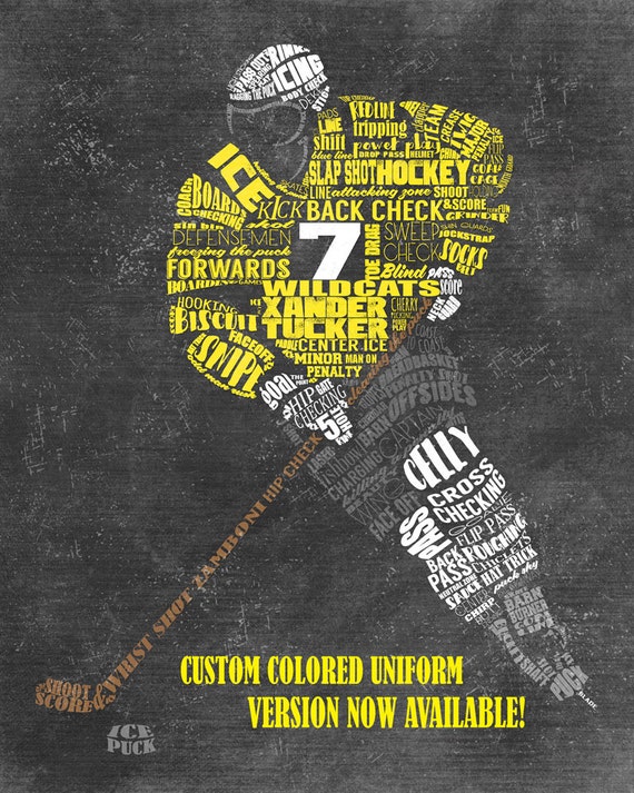 Personalized HOCKEY Word Art Add Player's by ShaunaSmithDesigns