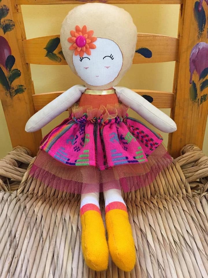 Mexican rag doll mexican girls gift cambaya muñeca de trapo