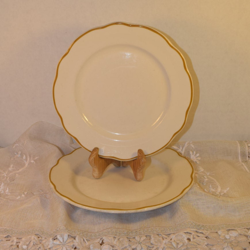 Buffalo Restaurant Ware 2 Plates Vintage Buffalo Pottery