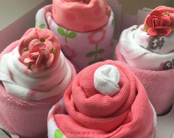 Baby Cupcakes, Baby Gift Set, Baby Shower Gift, Baby Girl Set