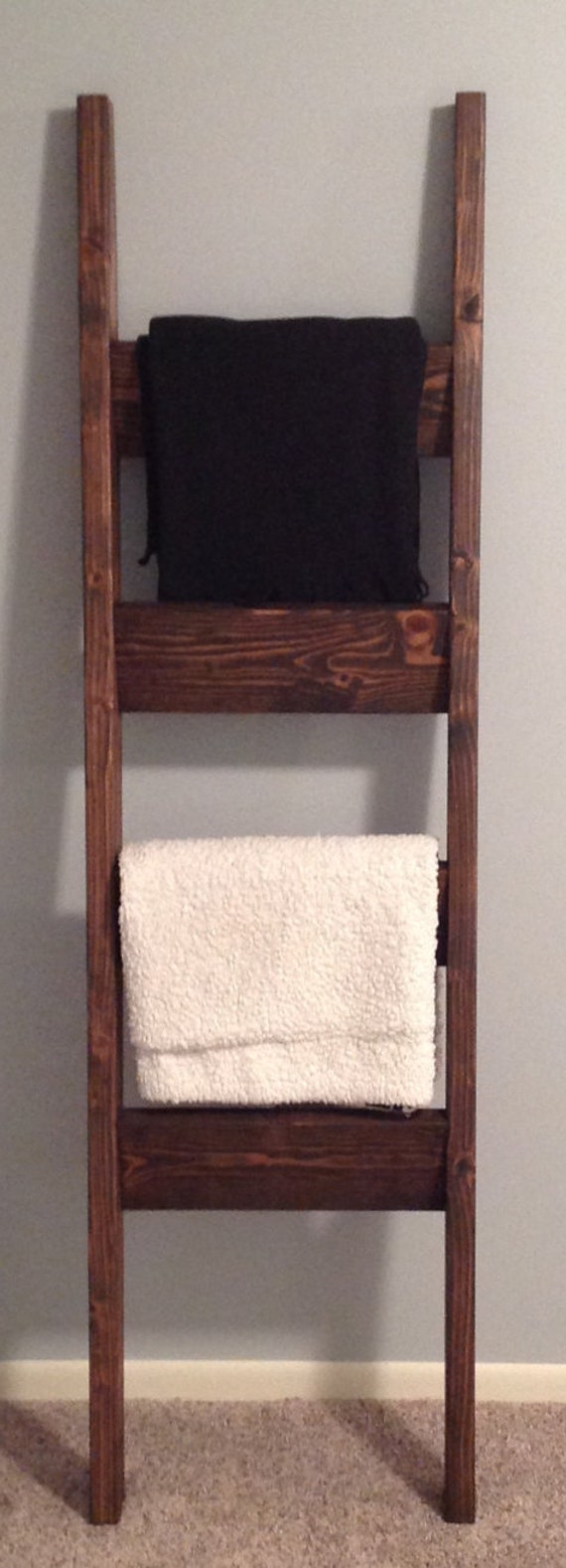 Rustic 6 Foot Tall Blanket Ladder Quilt Display