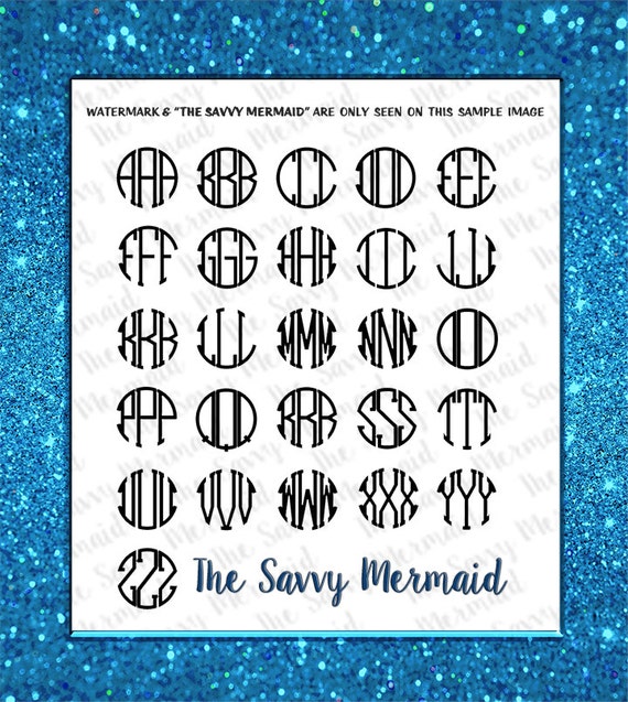 Download Monogram SVG file Font 3 Letter Circle Monogram by ...