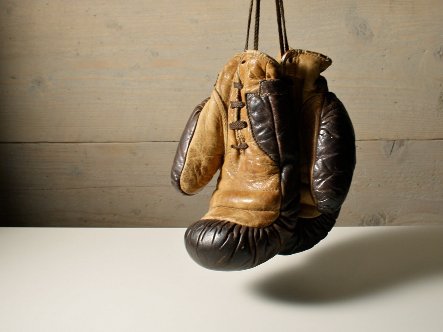 Two pairs of boxing gloves. Vintage dark by WeFoundThisForHim