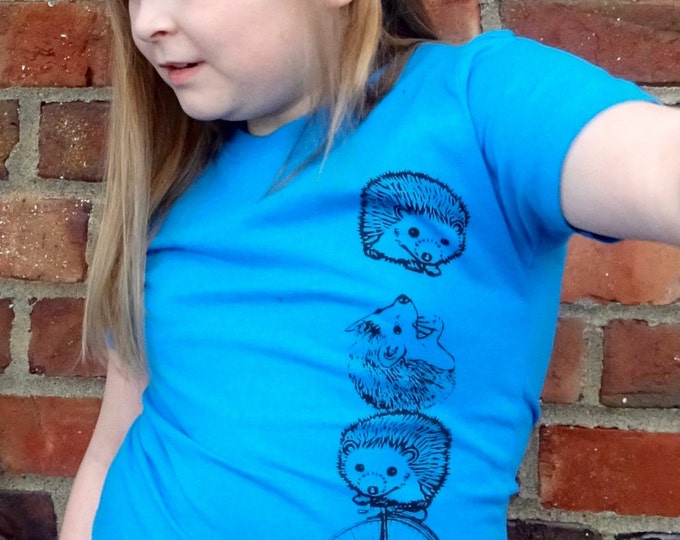 Kids Graphic Tee, Hedgehog Shirt, Girls T Shirt, Youth Funny Shirt, Cute Kids Clothes, Trendy, Cool, Hipster Kids Shirt, Girls Youth T Shirt