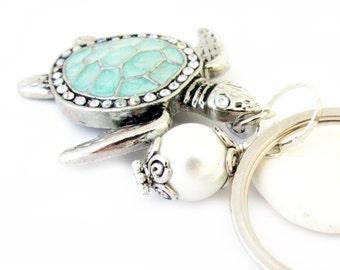 Sea Turtle Keychain, Turtle Keyring, Beach Keychain, Car Accessory, Cute Turtle Keychain, Beach Inspired Keyring, Beach Gift, KY29