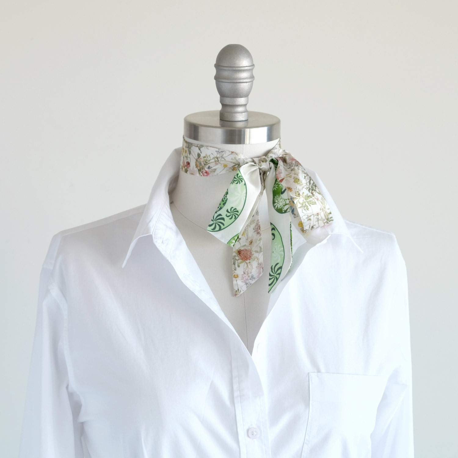 Small neck scarf silk scarf Liberty wildflowers glam