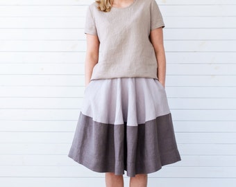 Linen top, Linen shirt, Beige linen blouse, Linen top, Linen summer blouse, Linen summer top, Short sleeve linen blouse, Summer linen top