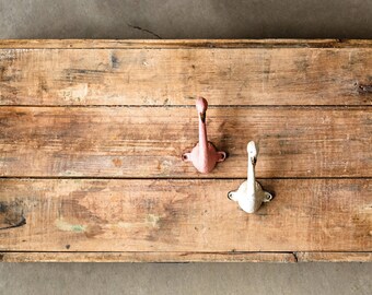 Flamingo Hook Set/Wall Hook/Hawaiian/Ahola/Animal Hook/Shabby Chic/Coat Hook/Towel Hook/Decorative Wall Hook/Vintage Hook/Florida/