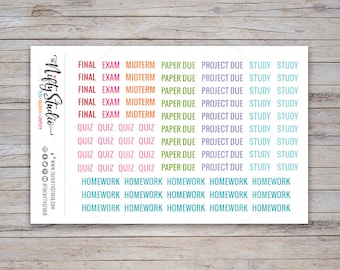 School Stickers, college planner stickers, student, back to school, assignment, class, agenda, erin condren | The Nifty Studio (#112)