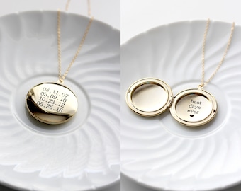 Engraved Locket Necklace - LARGE Personalized Engraved Locket Necklace Christmas Gift for her, mom, daughter Personalized Gift Custom Locket