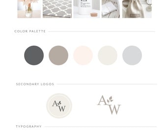 Custom Branding Package / Custom Logo Design / Brand Board / Brand Styling / Business Logo / Brand Identity / Squarespace Website Design