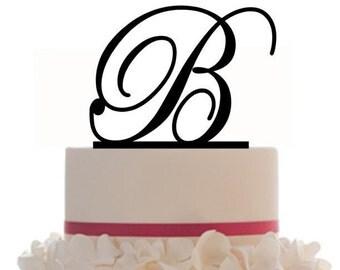 Custom Wedding Cake Topper with Personalized Initial with your choice of font, color