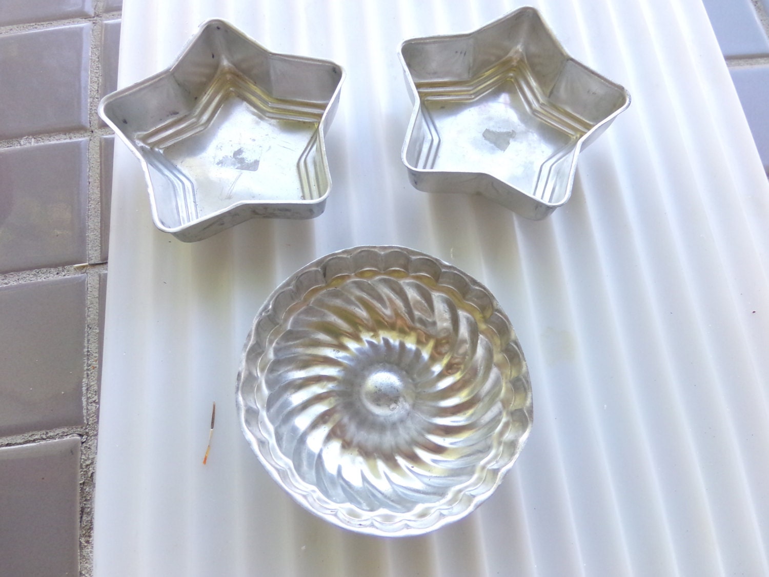 Mini Aluminum Cake tins Vintage mini tins Cake Pans Tart