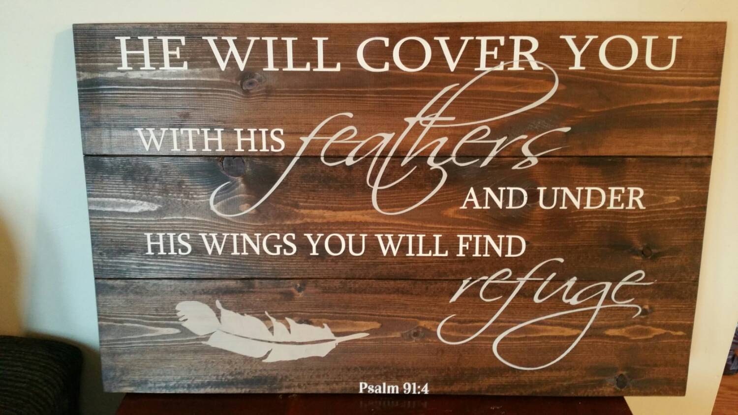 He will cover you with his feathers and under his wings you