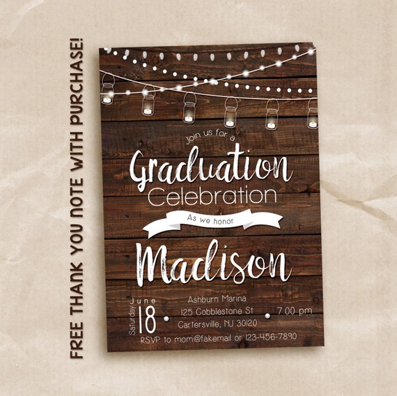 Rustic Graduation Invitations 7