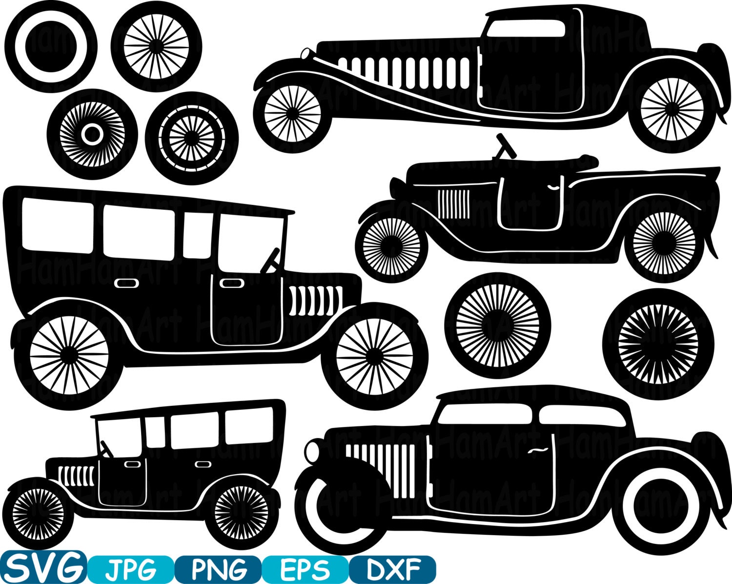 Vintage Sport Cars Monogram Cutting Files Digital files svg