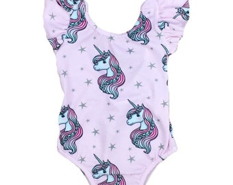 Unicorn Leotard•(Baby Leotard,Toddler Leotard,Girls Leotard,Kids Leotard,Dance Leotard,Gymnastics Leotard,Unicorn Birthday) (Baby Pink)
