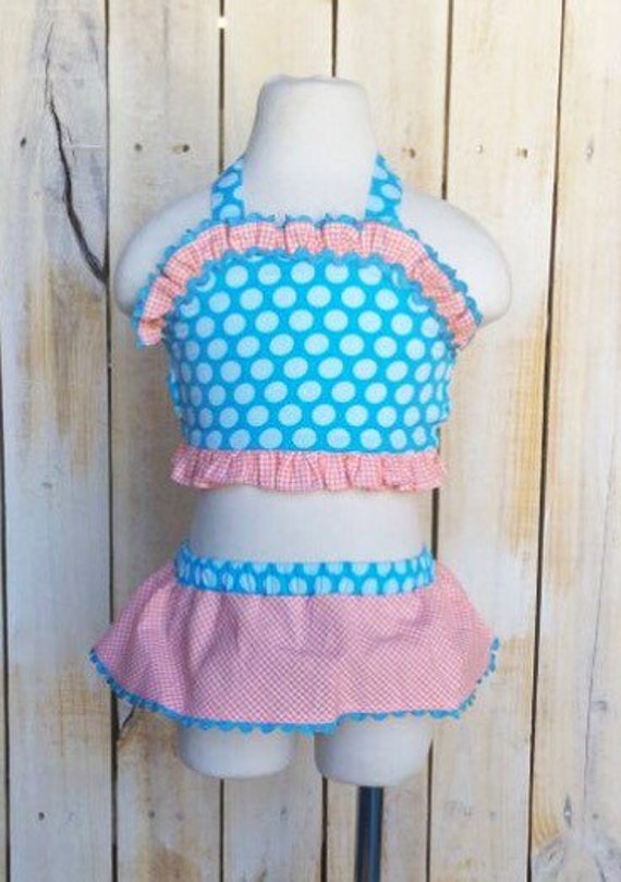 Items similar to Girls Two-Piece Swimsuit /Seersuckers swimsuits on Etsy