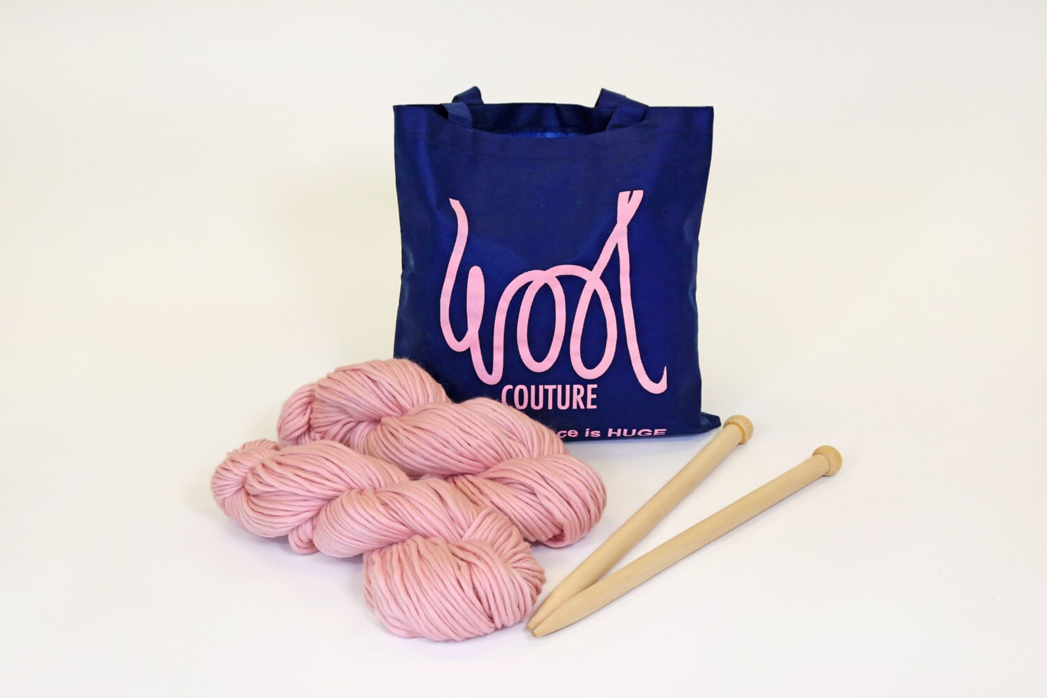 Beginners KNITTING KIT Baby Blanket. DIY knit kit Learn to