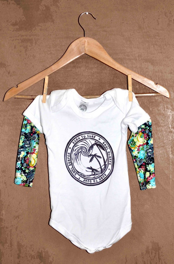 Baby clothes Born To Surf Limited edition Baby by StampitStudio