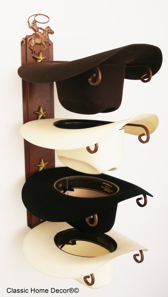 American Made Cowboy Hat Holder with Cowboy Roper Rust