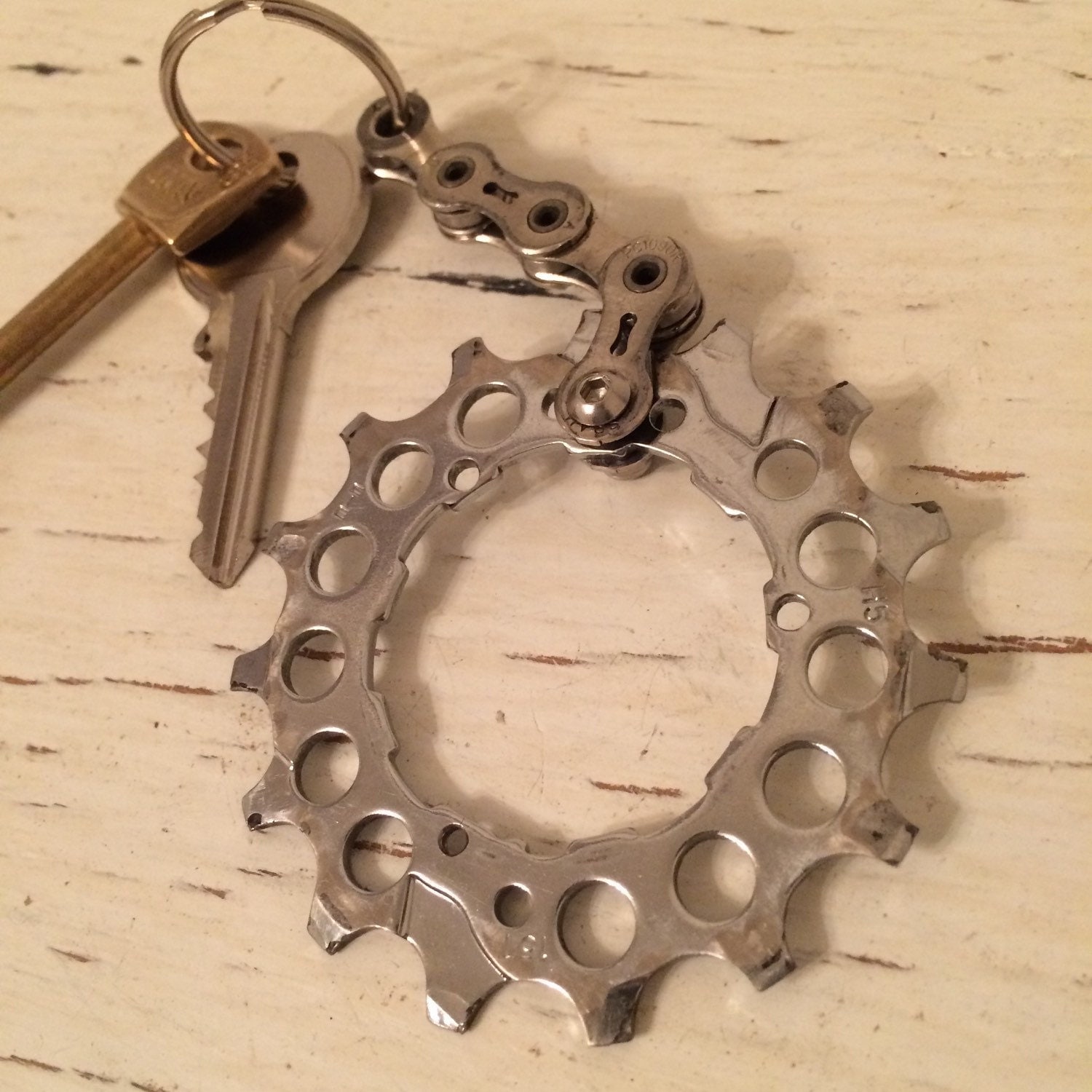Gift for Cyclist Bike Gear Key Ring Bike Chain Key Ring