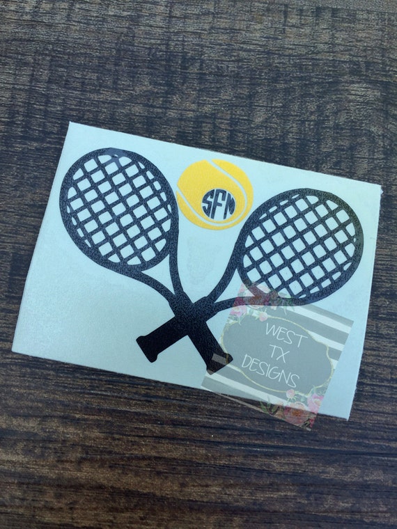 Tennis Decal Tennis Monogram Personalized by WestTXDesigns