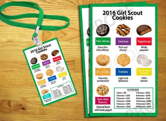 Girl Scout Cookie Chart by nicoleprints on Etsy
