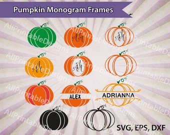 Pumpkin Monogram Frames, Pumpkin SVG, Halloween svg, Halloween Monogram Frames, Pumpkin cut file
