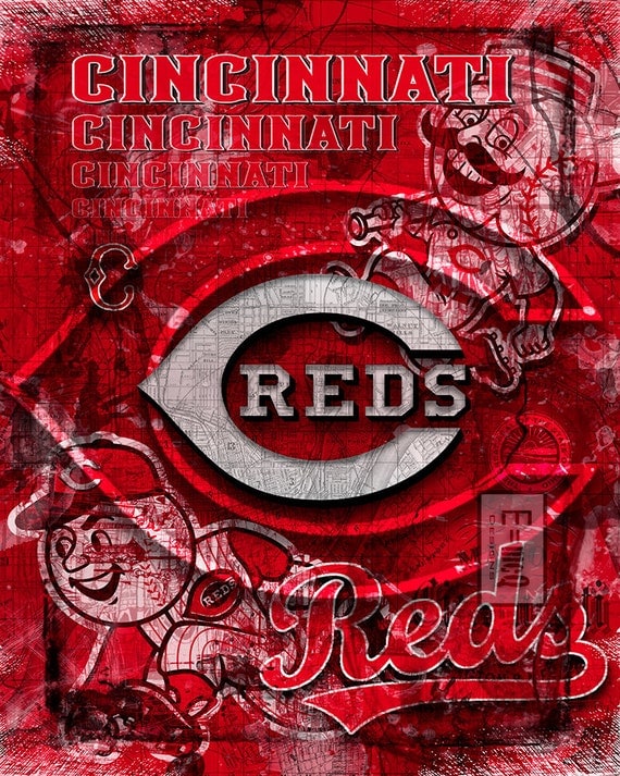 Cincinnati Reds Art Cincinnati Reds Poster MLB by McQDesign