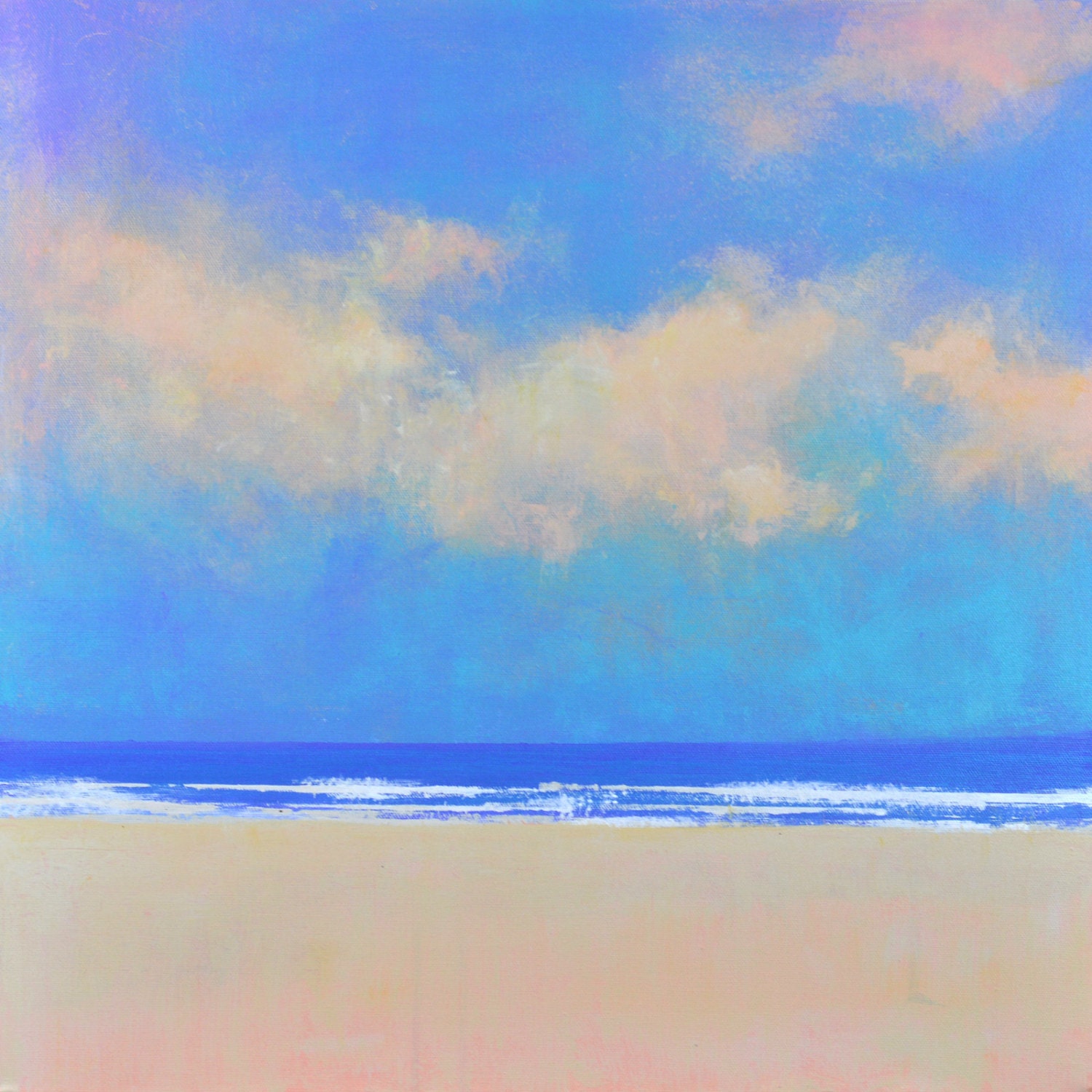 Beach painting modern abstract original painting large wall