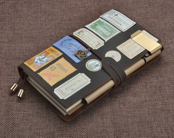 35% off Handmade Leather Traveler's Notebook Cover, Notebook Jacket, Journal Field Notes Cover Travel Diary sketchbook