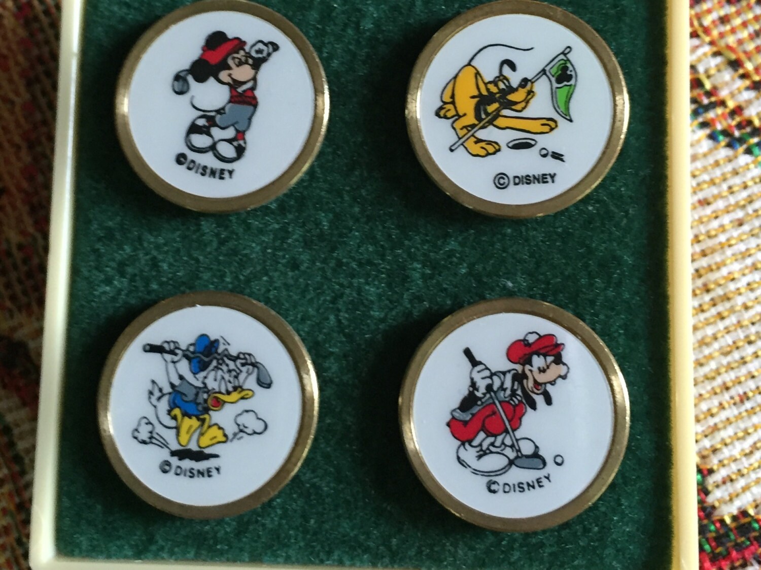 Vintage Collectible Disney Brass Golf Ball Markers Mickey