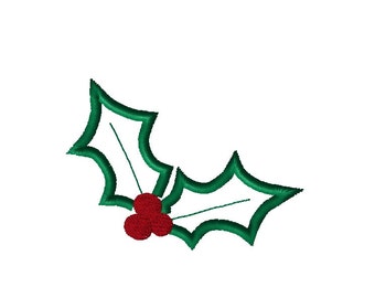 Christmas Design - Mistletoe Design - Holly Applique Design - Christmas Applique Design - Christmas Embroidery - Digital Embroidery file