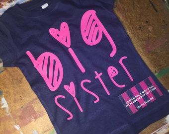 Big sister navy shirt/Big Sister Shirt/Toddler Shirts/Toddler Shirt/Gift Ideas/Pregnancy Announcement/Big Sister to be/Baby Shower