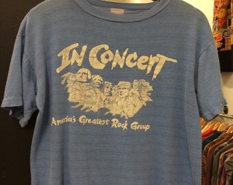 Vintage, seventies "Deep Purple" concert, band t-shirt. From the album "Deep Purple in Rock." Retro Festival Boho Hippie