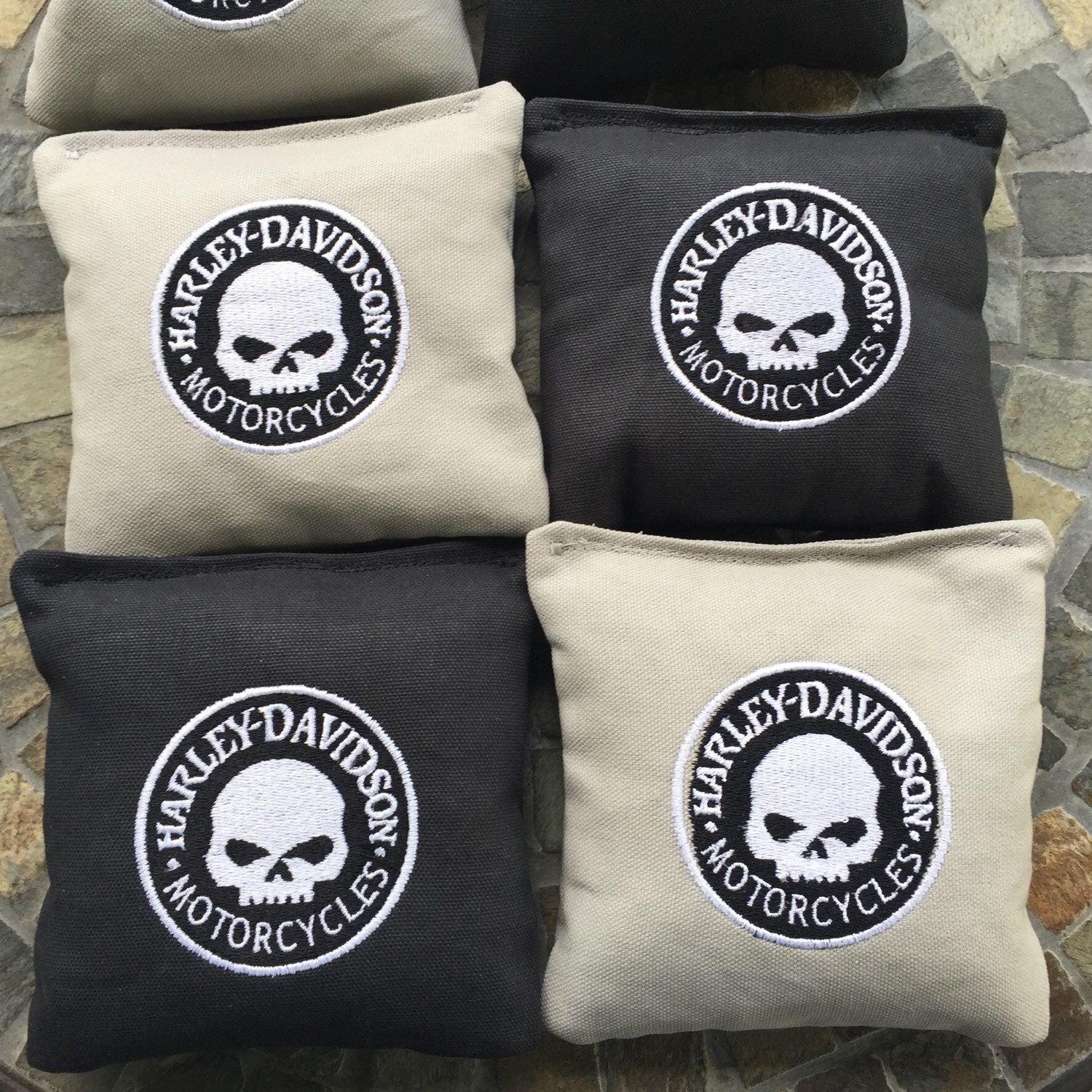 8 custom Harley Davidson cornhole / bean bags very by KohrnThrow