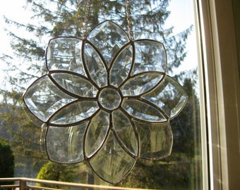 Hand made clear beveled stained glass art