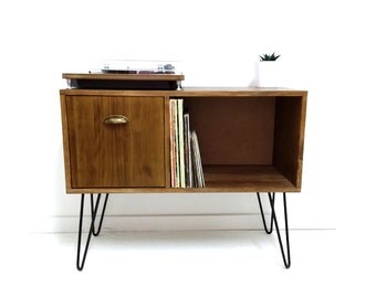 Vinyl Record Storage, Console Table, Mid Century Modern Table, Mid Century Cabinet, Sideboard, Vinyl Storage, Coffee Table, Media Console