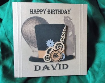 Personalised Steampunk Style Top Hat Any Occasion, Birthday, Congratulations, Thank You etc.